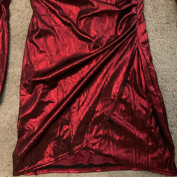 Fashion Nova Red Metallic Dress - Picture 5 of 6